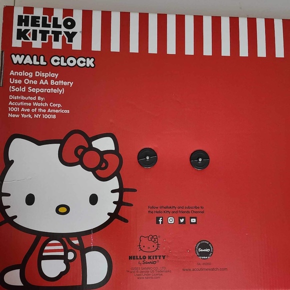 Hello Kitty Large Wall Clock 20in Analog Display One Double A Battery Brand New - Picture 11 of 11